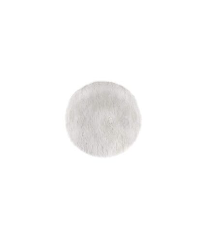 Tapis de Salon Fourrure Cercle 90cm Blanc