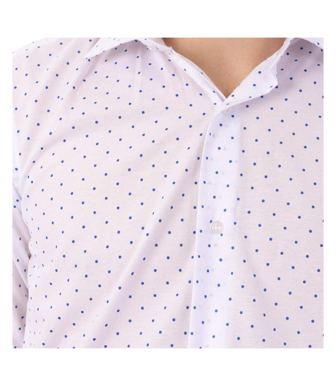 Chemise Blanche/Bleu Homme Saint-Hilaire 201 - L-3