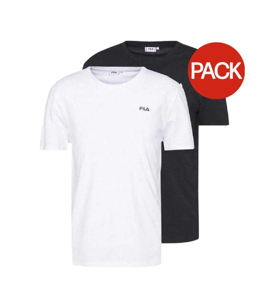 Pack Of 2  Mens Brod Cotton T-shirt  White Black Fila-1