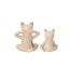 Lot de 2 Statuettes Chats Yoga 20cm Naturel-2