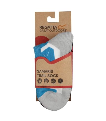 Regatta Womens/Ladies Outdoor Boot Socks (Pack of 2) (Light Steel/Niagra Blue) - UTRG6076