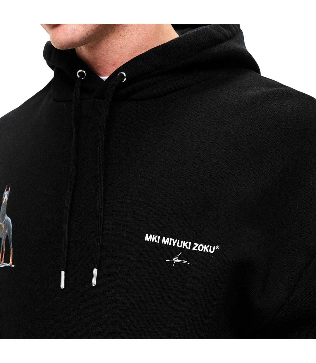 Mens Boxy Oversized Pullover Hoodie Black MKI MIYUKI ZOKU-4