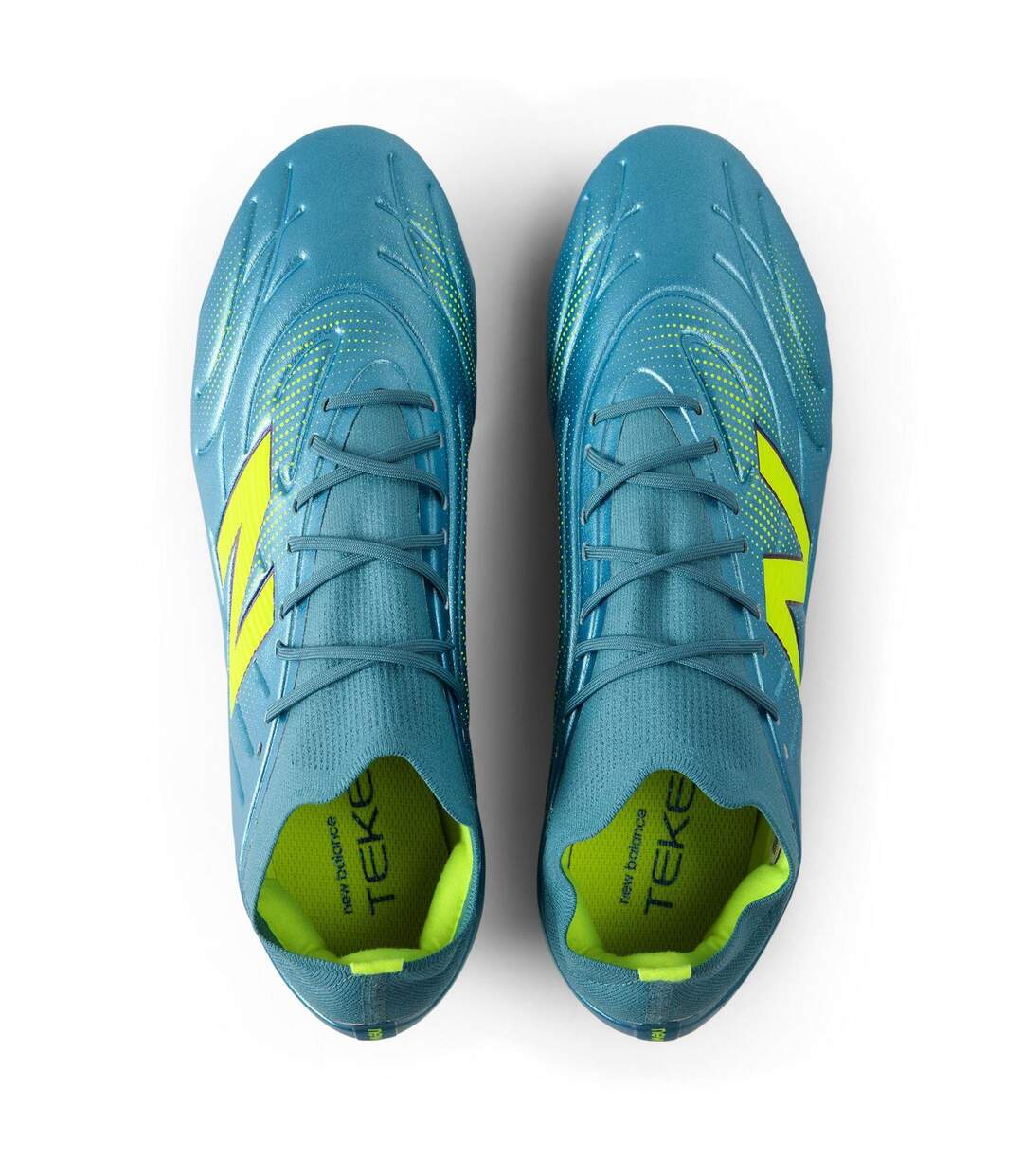 Chaussures De Foot Pour Terrain Ferme Tekela Team Low Fg V5 Homme Bleu Vert Clair Vif New Balance-4