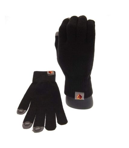 Watford FC Adults Knitted Touchscreen Gloves (Black)
