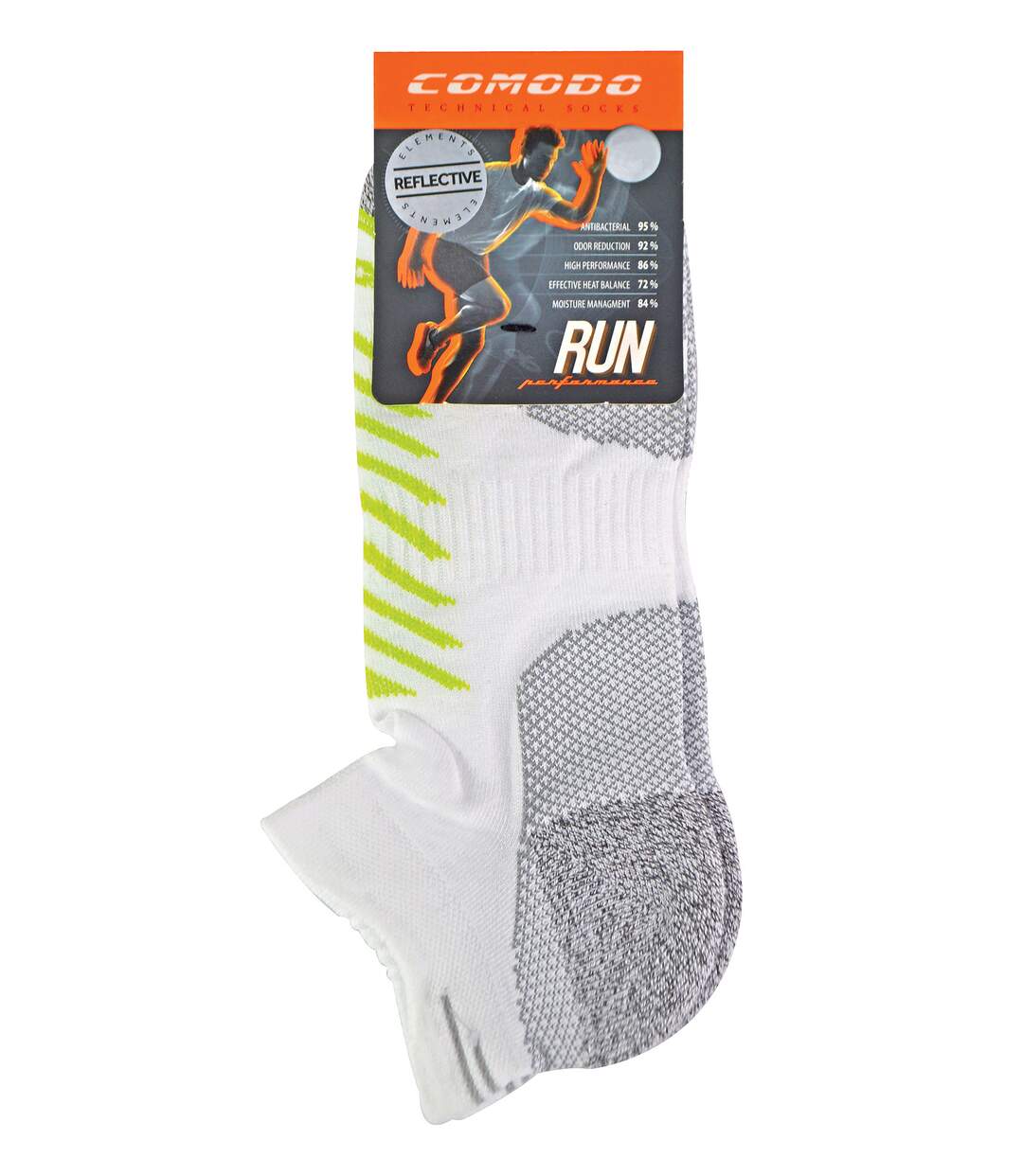 COMODO - 1 Paire Chaussettes Running Hi Vis Coolmax Sport pour Eté