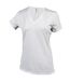 T-shirt à manches courtes et col en v femme blanc Kariban