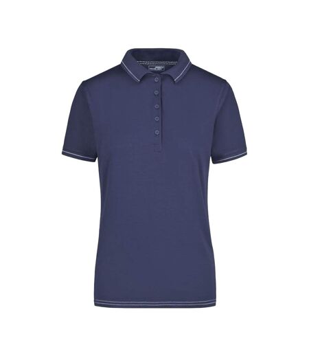 Polo Femme Bleu Marine Blanc James And Nicholson