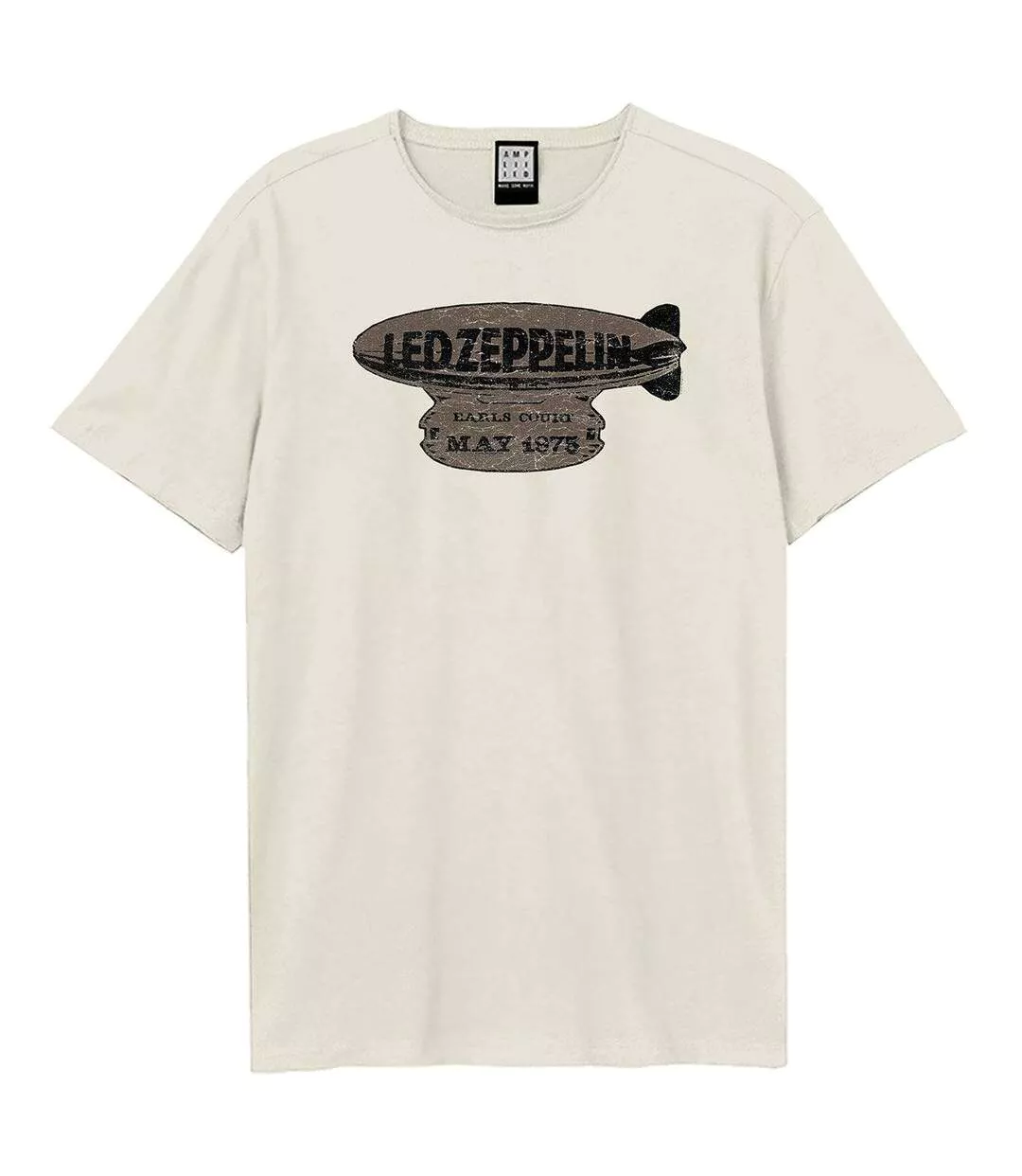 T-shirt Motif/style Led Zeppelin May Adulte Vieux Blanc Amplified-1