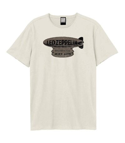T-shirt Motif/style Led Zeppelin May Adulte Vieux Blanc Amplified
