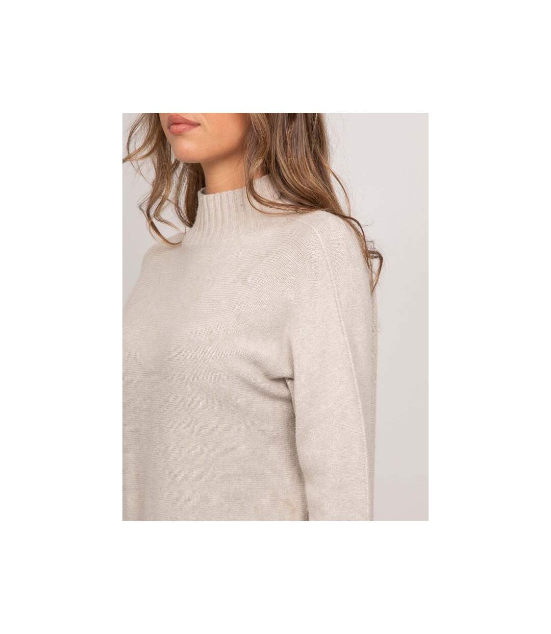 Pull maille col montant oversize KALETA - Dona X Lisa-3