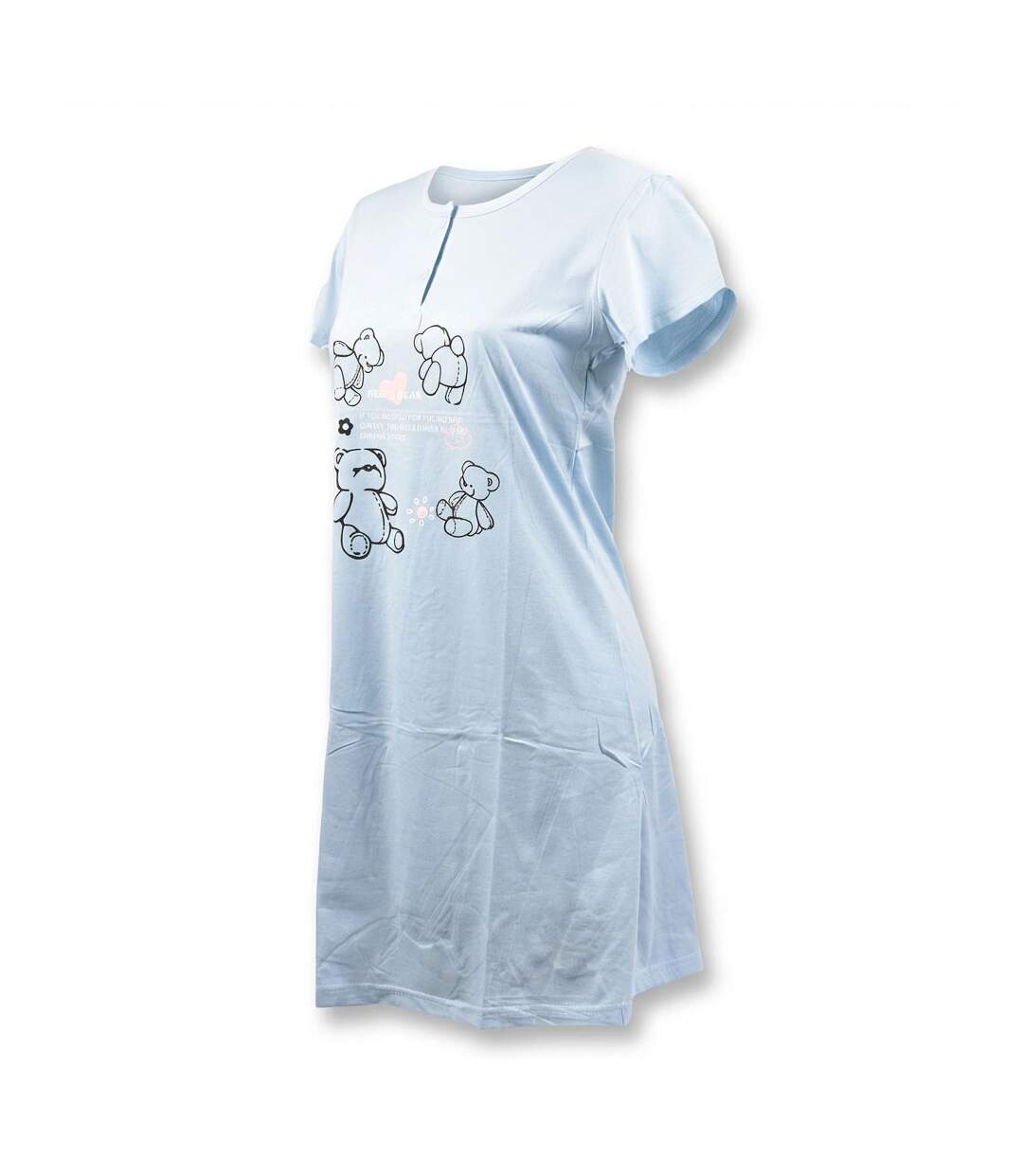 OZABI Chemise de Nuit Femme Microfibre Manches Courtes-1
