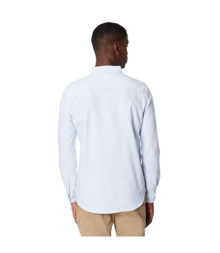 Mens Pinstripe Oxford Long-sleeved Formal Shirt Light Blue Burton
