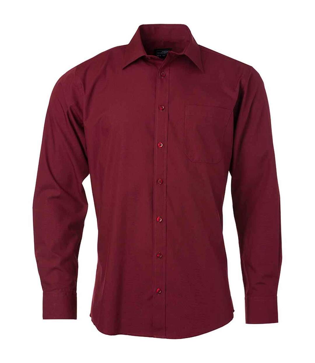 chemise popeline manches longues - JN678 - homme - rouge vin-1