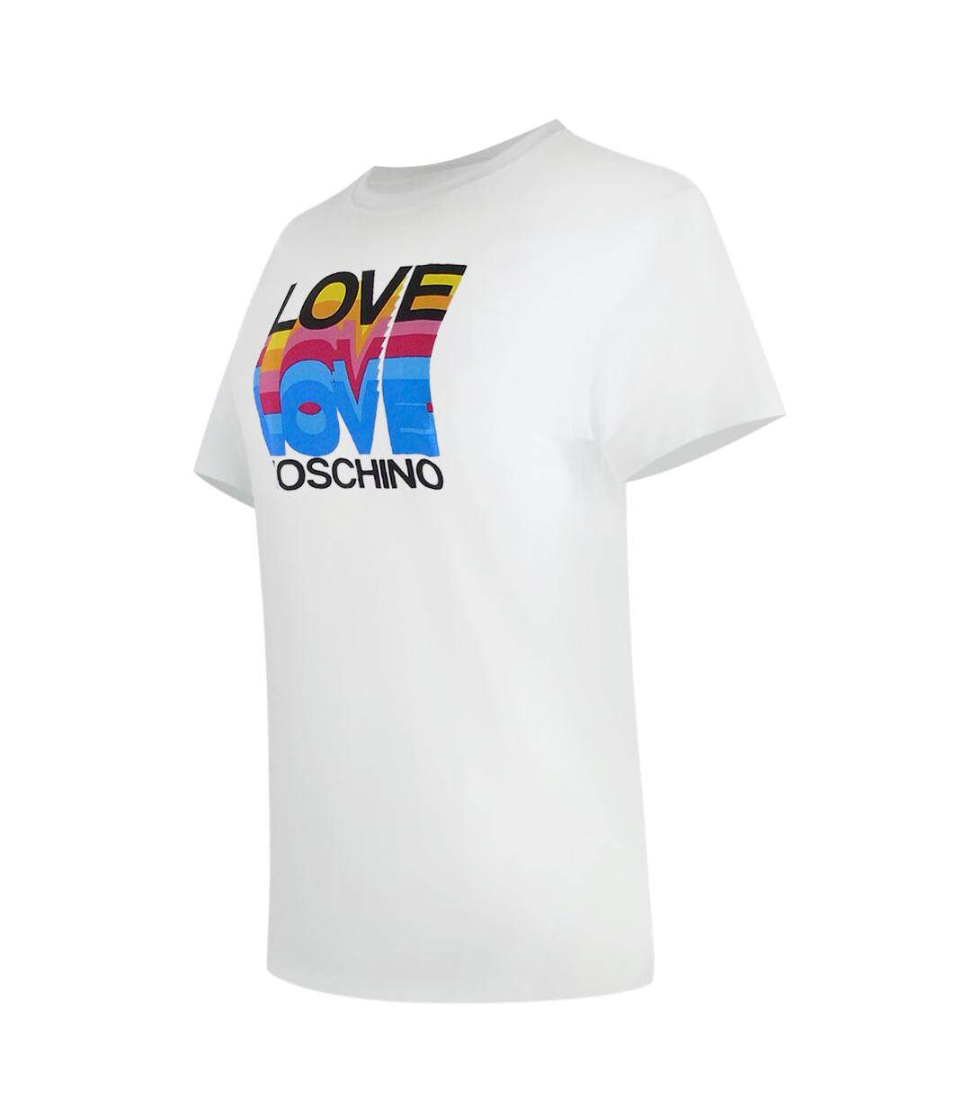 Womens/ladies Love Cotton Short-sleeved T-shirt White Love Moschino-3