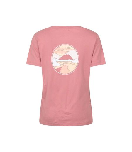 Womens/ladies Landscape T-shirt Pale Pink Mountain Warehouse