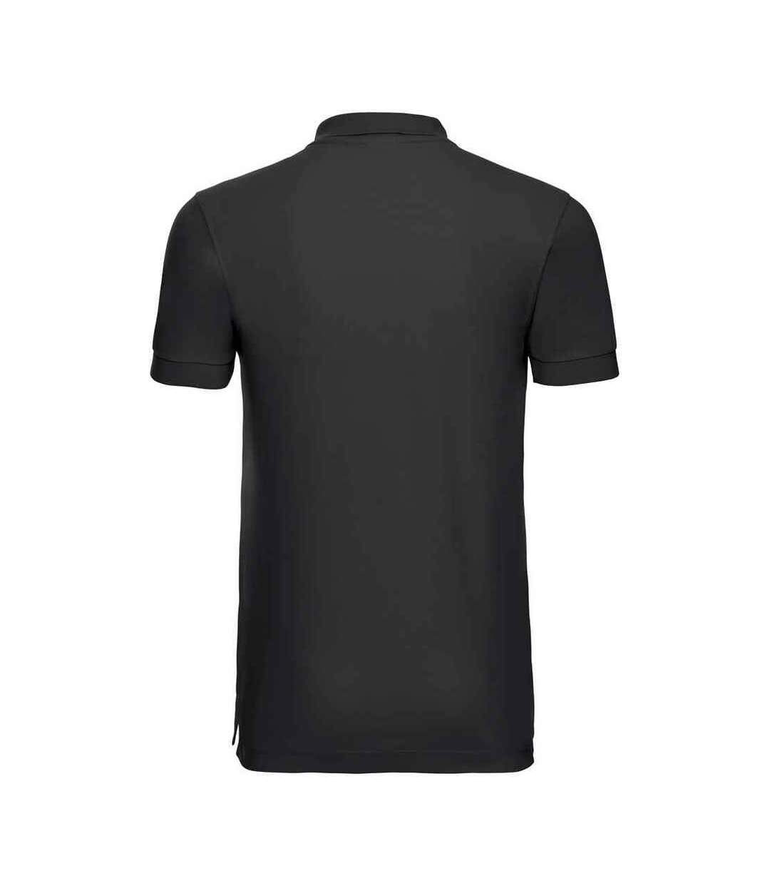 Mens Stretch Polo Shirt Black Russell-2