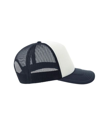 Casquette Trucker Motif/style 5 Panneaux Rapper-s Adulte Blanc Bleu Marine Atlantis