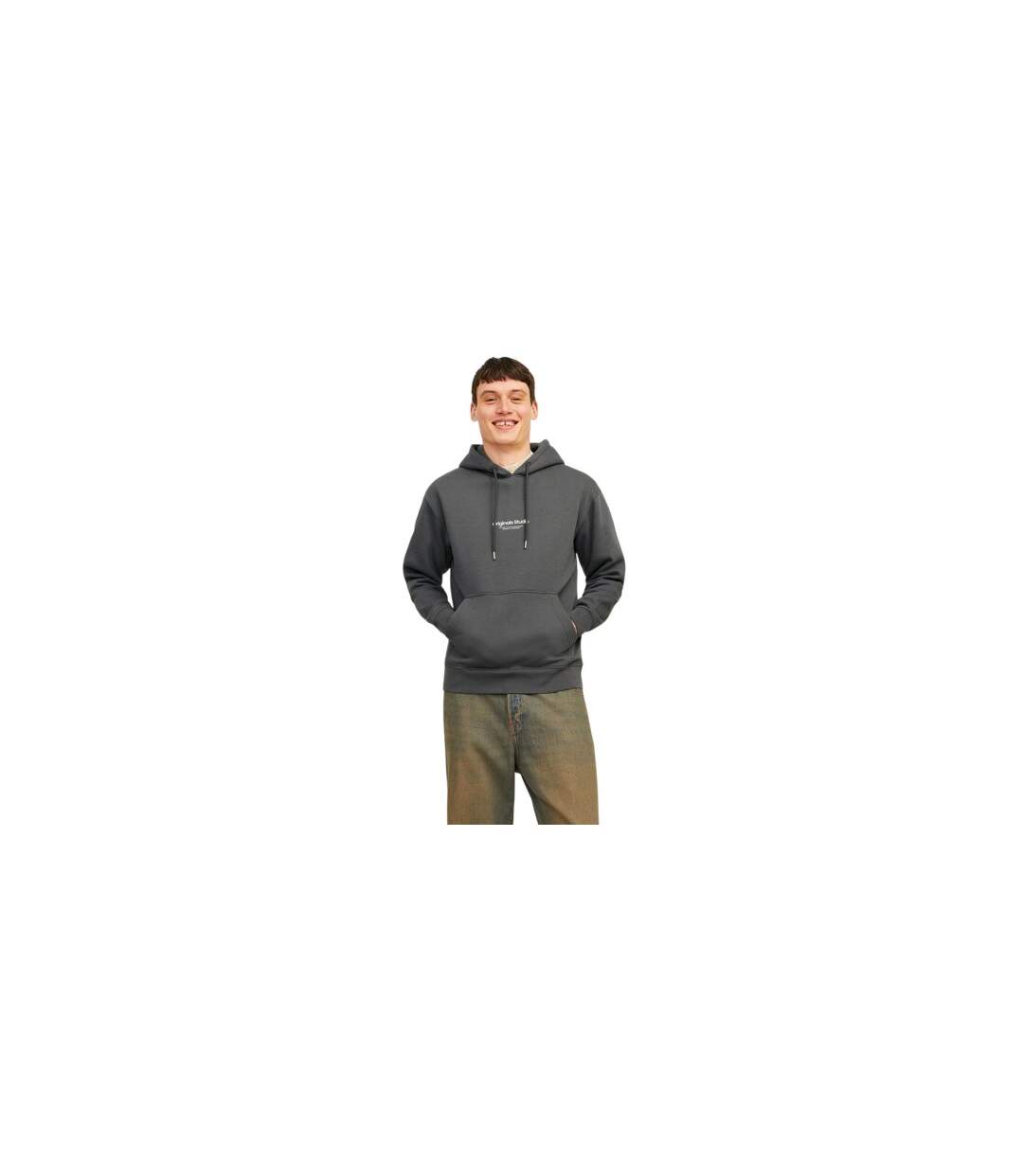Mens Lettering Hoodie Iron Gate Jack And Jones-1