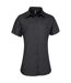 Womens/ladies Supreme Poplin Short-sleeved Shirt Black Premier-2