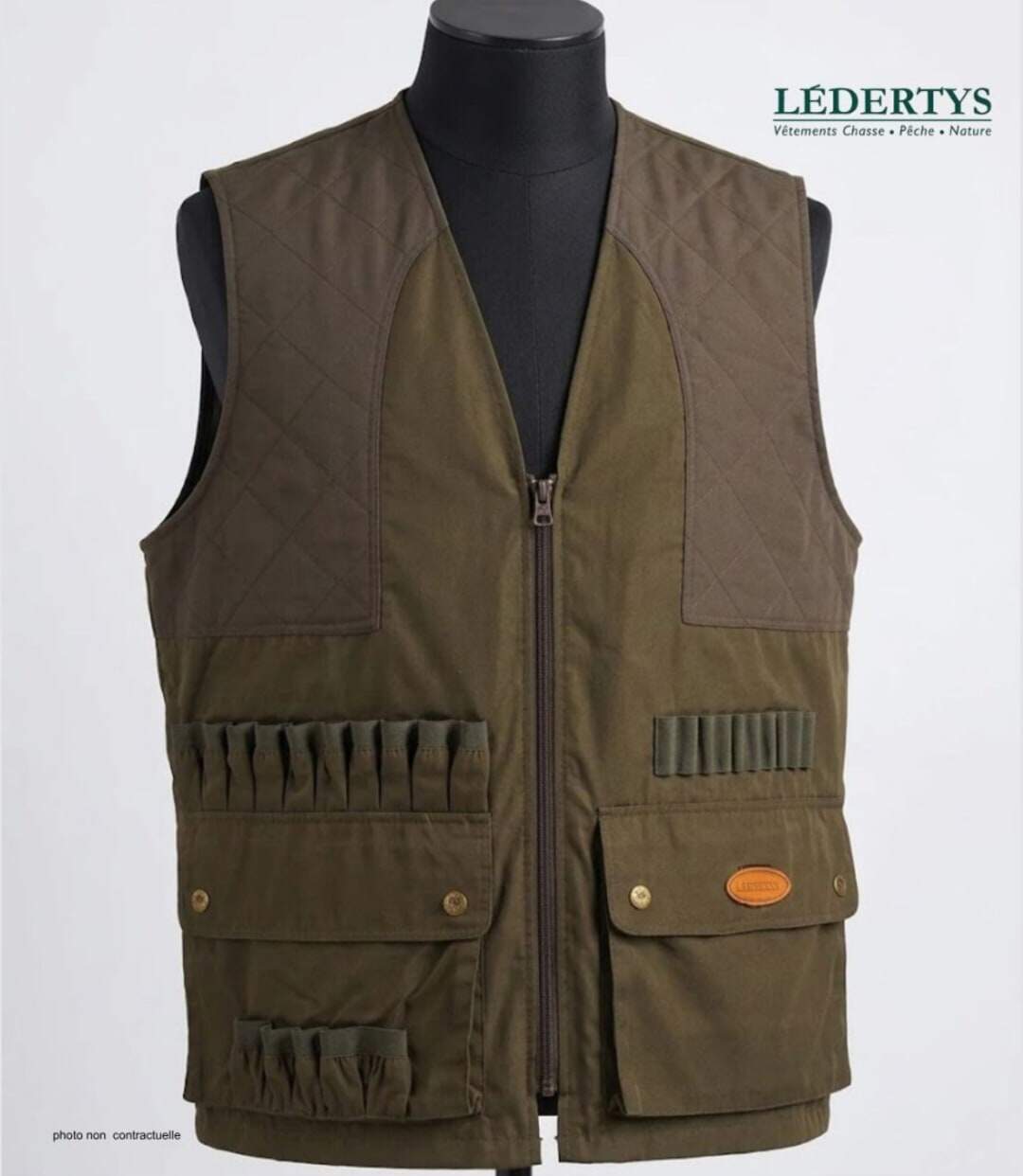 Gilet Traqueur LEDERTYS LY0208 – Robustesse Bi-Matière, Cartouchière et Liberté de Mouvement-3