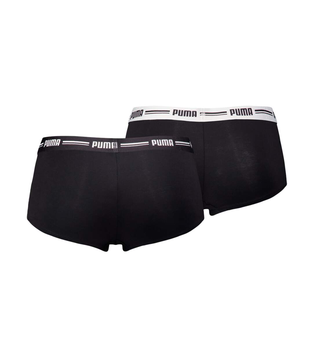 Boxer PUMA Femme en Coton Qualité et Confort-Assortiment modèles photos selon arrivages- Pack de 2 BOXERS PUMA Noir-2