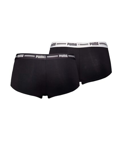 Boxer PUMA Femme en Coton Qualité et Confort-Assortiment modèles photos selon arrivages- Pack de 2 BOXERS PUMA Noir