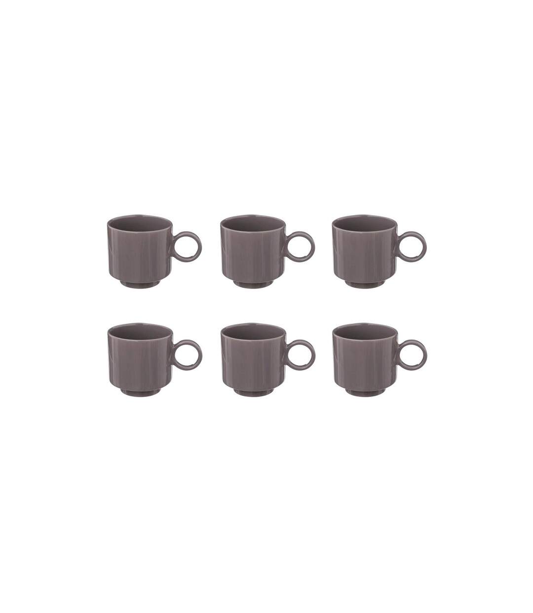 Lot de 6 Mugs en Céramique Anne 38cl Gris-1