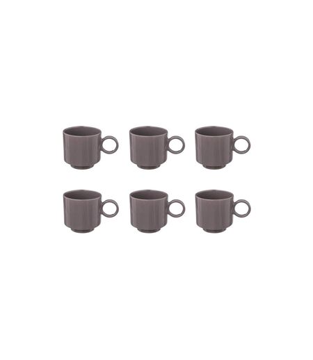 Lot de 6 Mugs en Céramique Anne 38cl Gris