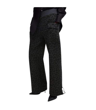 Pantalon De Survêtement Naomi À Imprimé Animalier Femmes/dames Noir Boss