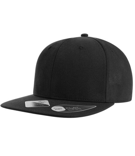 Unisex Adult James 6 Panel Recycled Polyester Snapback Cap Black Atlantis