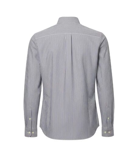 Mens Striped Regular Long-sleeved Shirt White Navy Lacoste