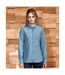 Premier Chemise à manches longues en chambray organique pour femmes/femmes (Denim indigo) - UTPC4269