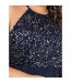 Womens/ladies Sequin Formal Midi Dress Navy Deluxe-4