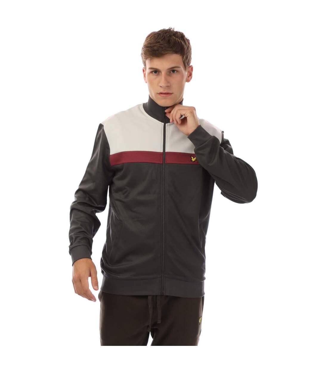 Mens Colour Block Track Jacket Grey Lyle & Scott-1