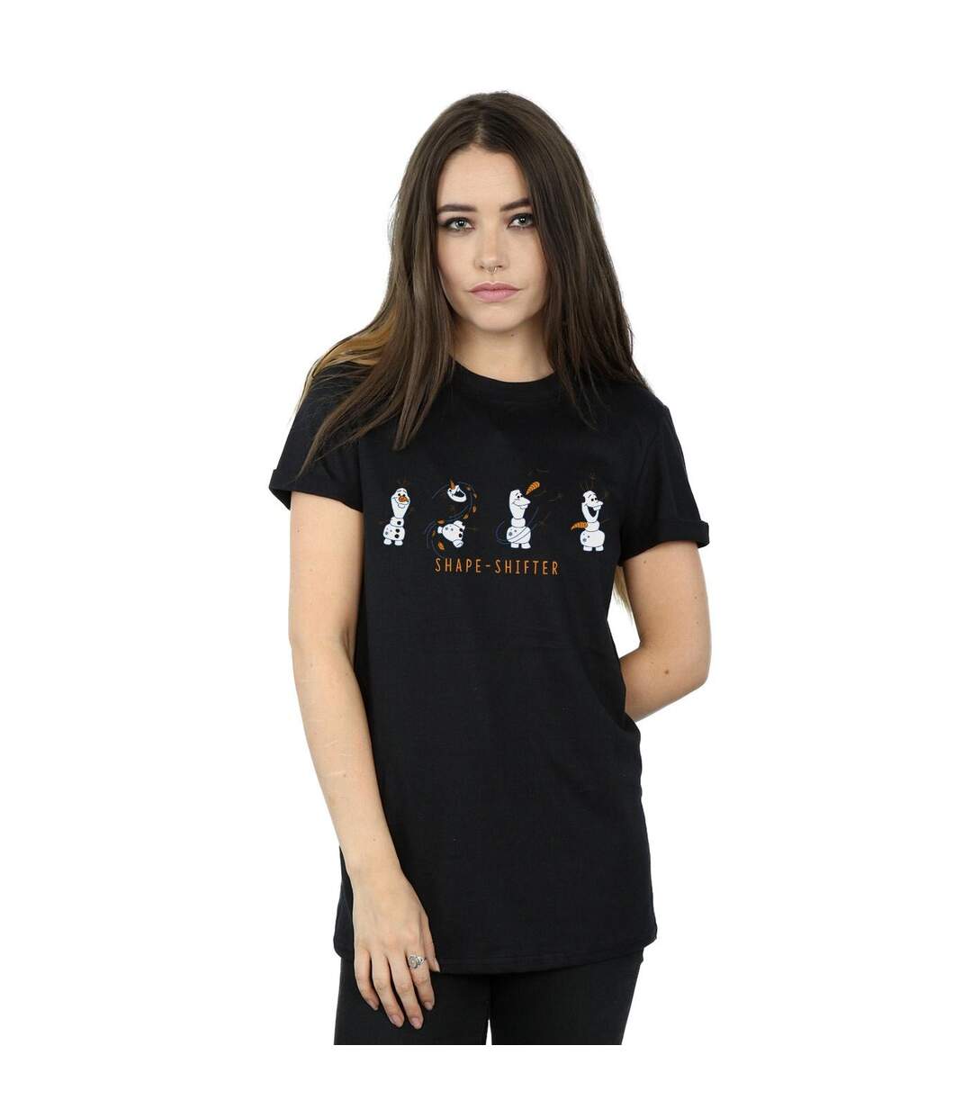 Disney - T-shirt FROZEN OLAF SHAPE-SHIFTER - Femme (Noir) - UTBI24499-2