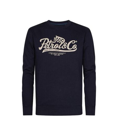 Sweat noir/ecru homme petrol industries neck