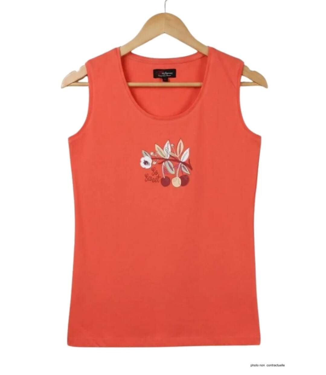 MAYFLOWER LOLA2 — Débardeur corail / orange femme coton : l'éclat d'un style casual vitaminé-2