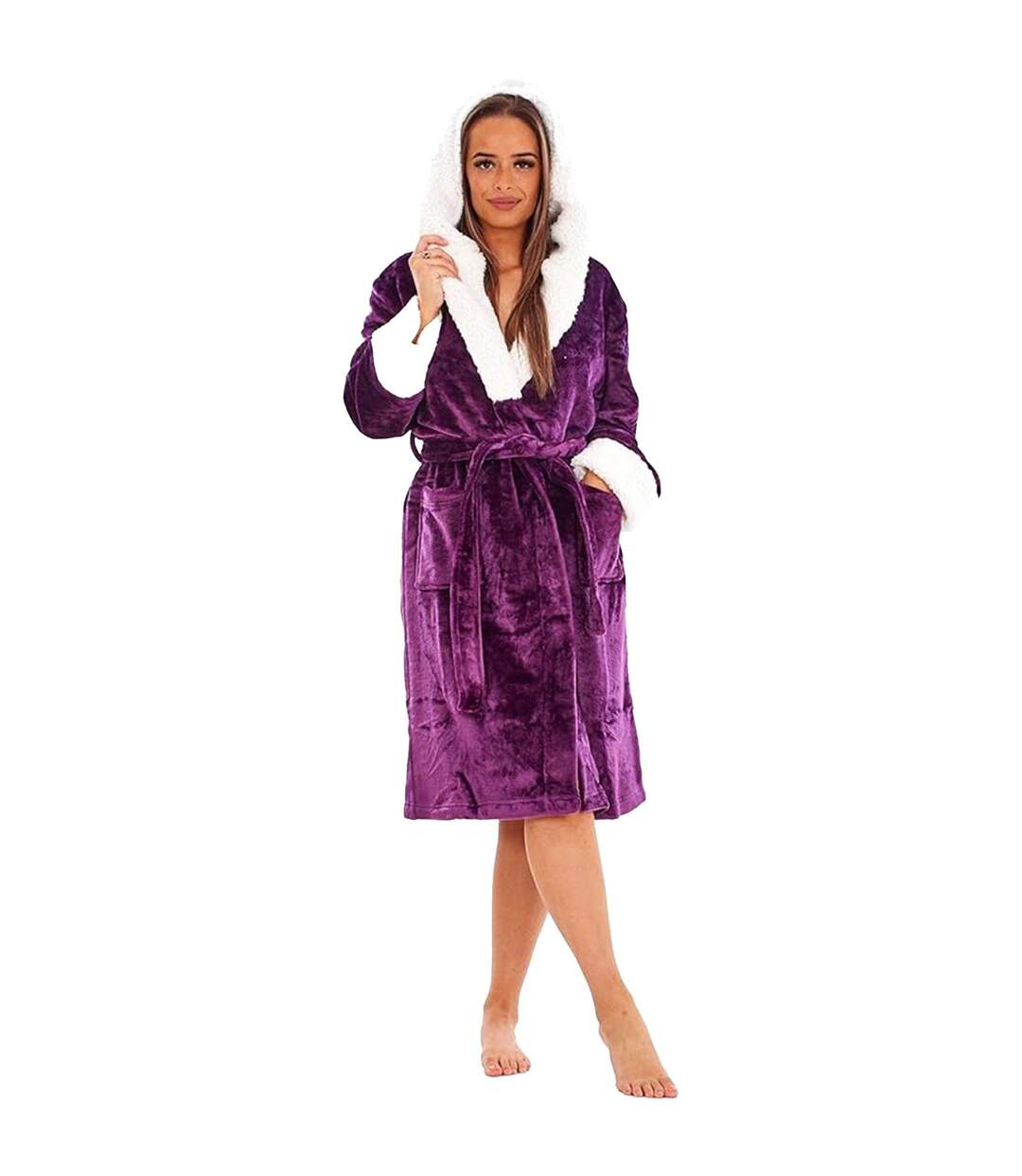 Robe De Chambre Motif/style Scintillant Femme Violet Keanu-2