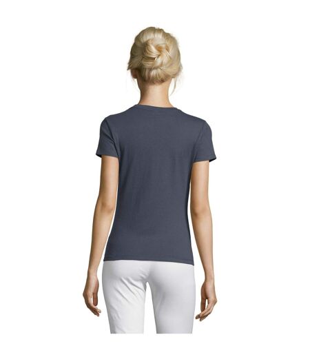 T-shirt Regent Femme Gris Foncé Uni SOLS