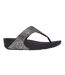 Womens/ladies Lulu Glitterball Toe Post Wedge Sandals Silver Fit Flop-1