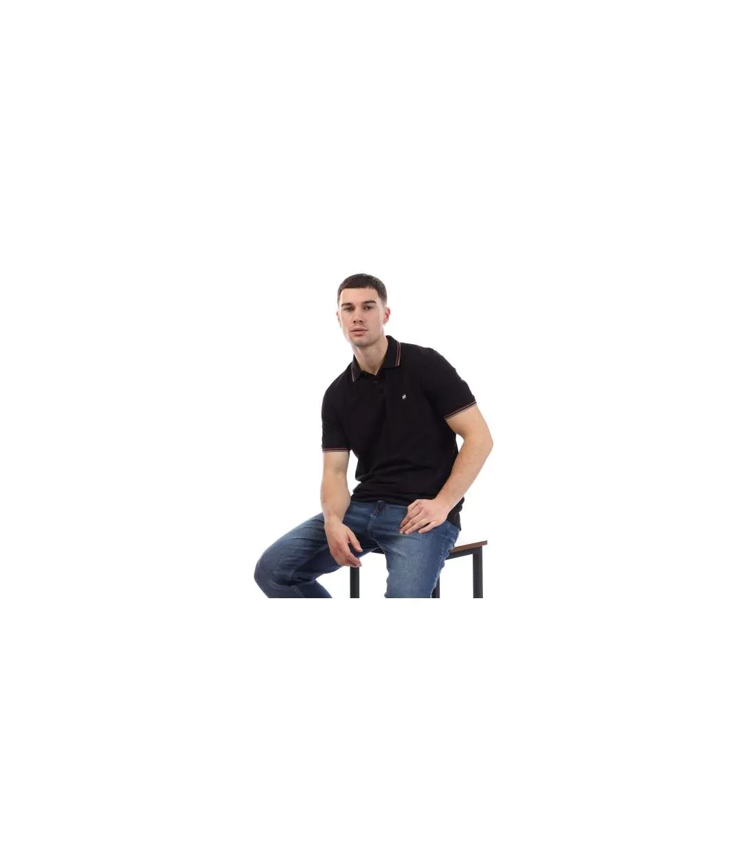 Mens Vancouver Tipped Polo Shirt Black Weekend Offender-1