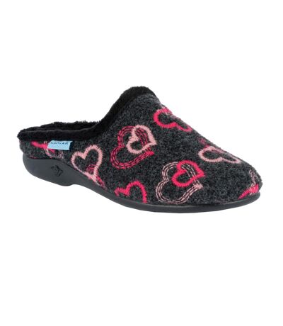 Chaussons honey femme noir / rose Lunar