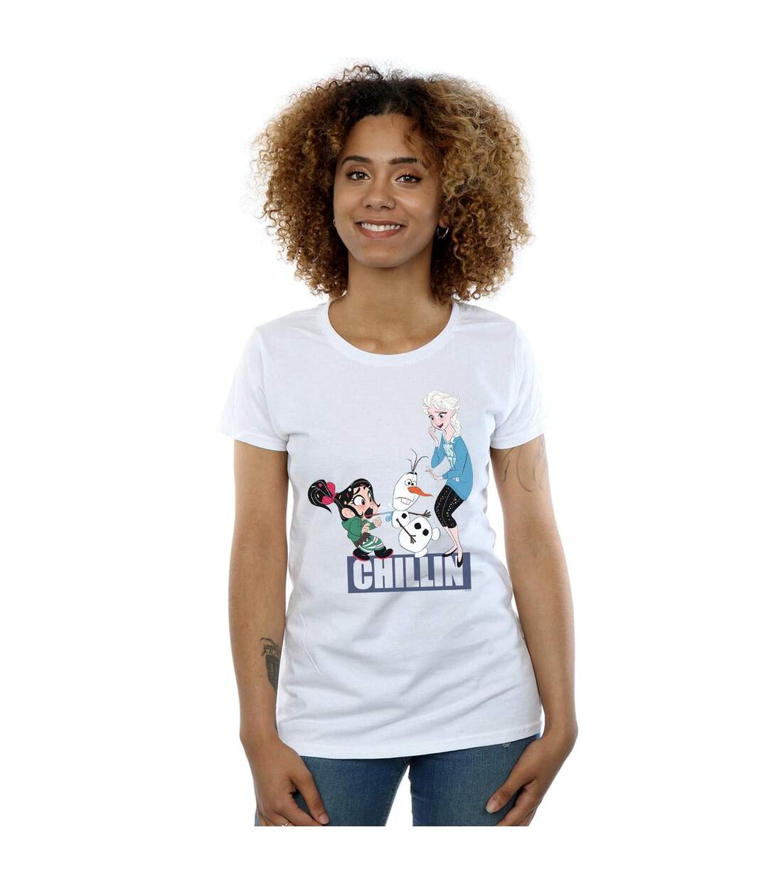 Disney T-shirt en coton Womens/Ladies Wreck It Ralph Elsa And Vanellope (Blanc) - UTBI44976-2