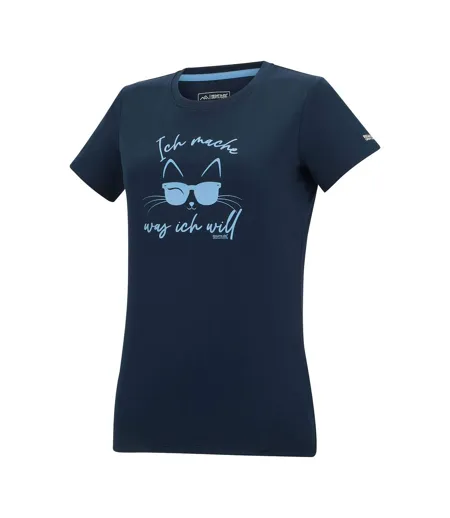 Womens/ladies Fingal Slogan Cat T-shirt Navy Blue Regatta
