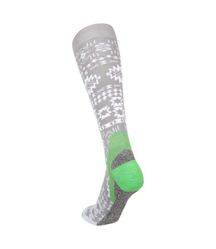 Womens/ladies polar patterned technical ski socks light grey Mountain Warehouse