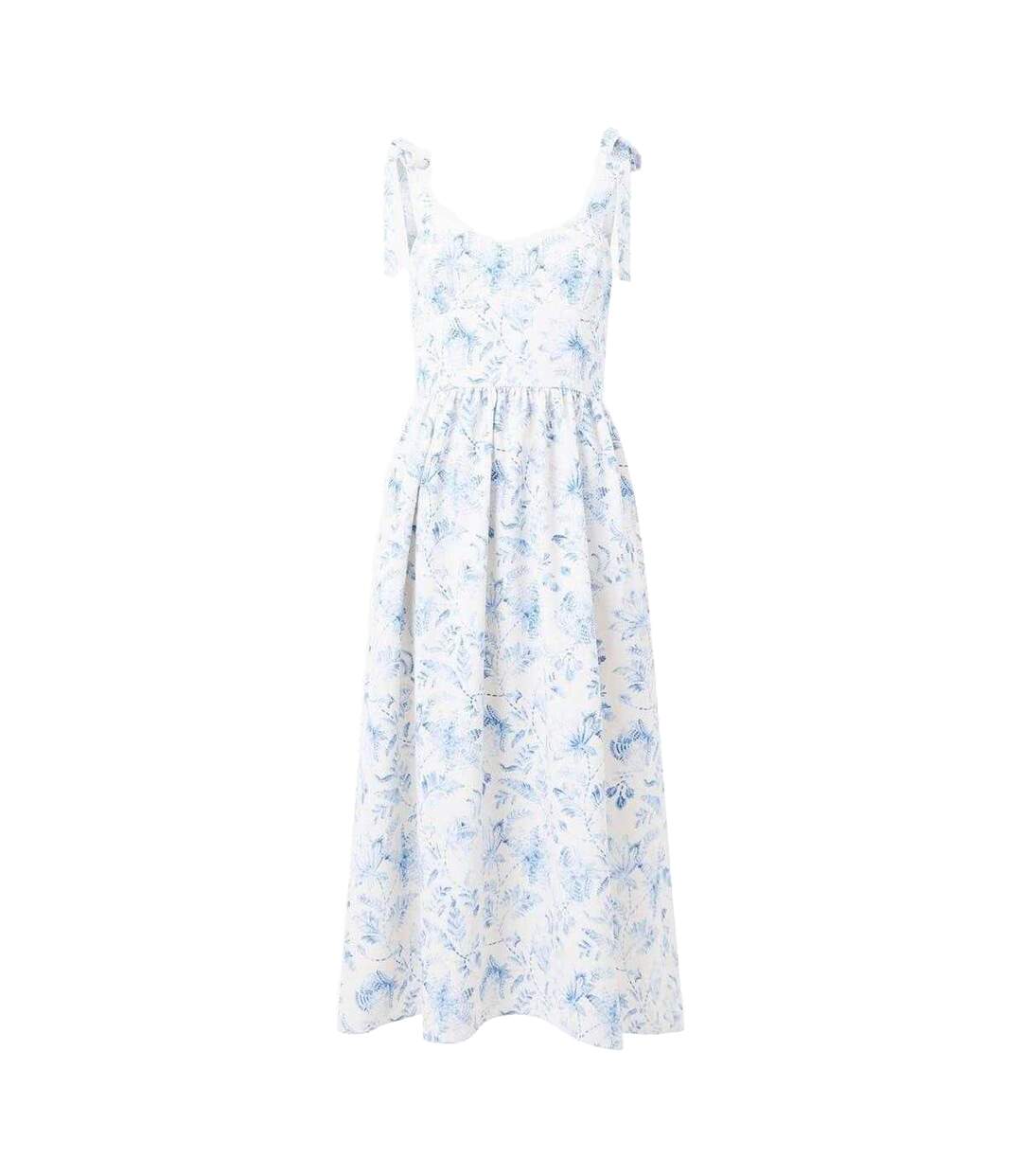 Robe Mi-longue Sans Manches Serenity Femme Crème Bleu French Connection-2