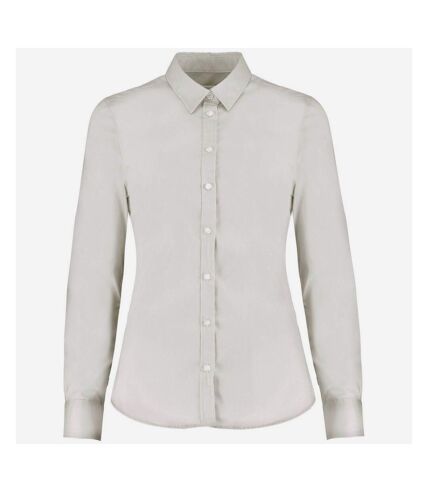 Kustom Kit Womens/Ladies Long Sleeve Tailored Stretch Oxford Shirt (White) - UTPC3454