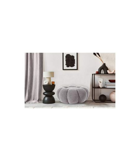 Pouf Design Fleur Bouclette 61cm Gris
