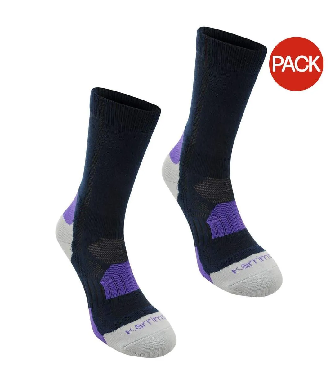 Chaussettes Marche Femme Bleu Marine Violet Karrimor-1