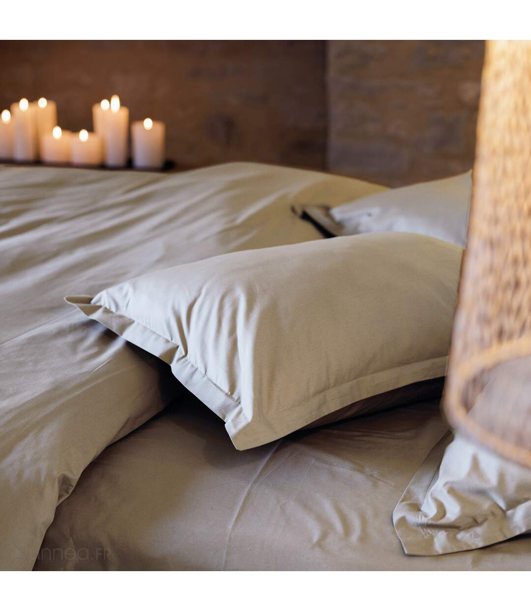 Drap housse uni percale de coton MANOIR Bonnet de 35 cm-3